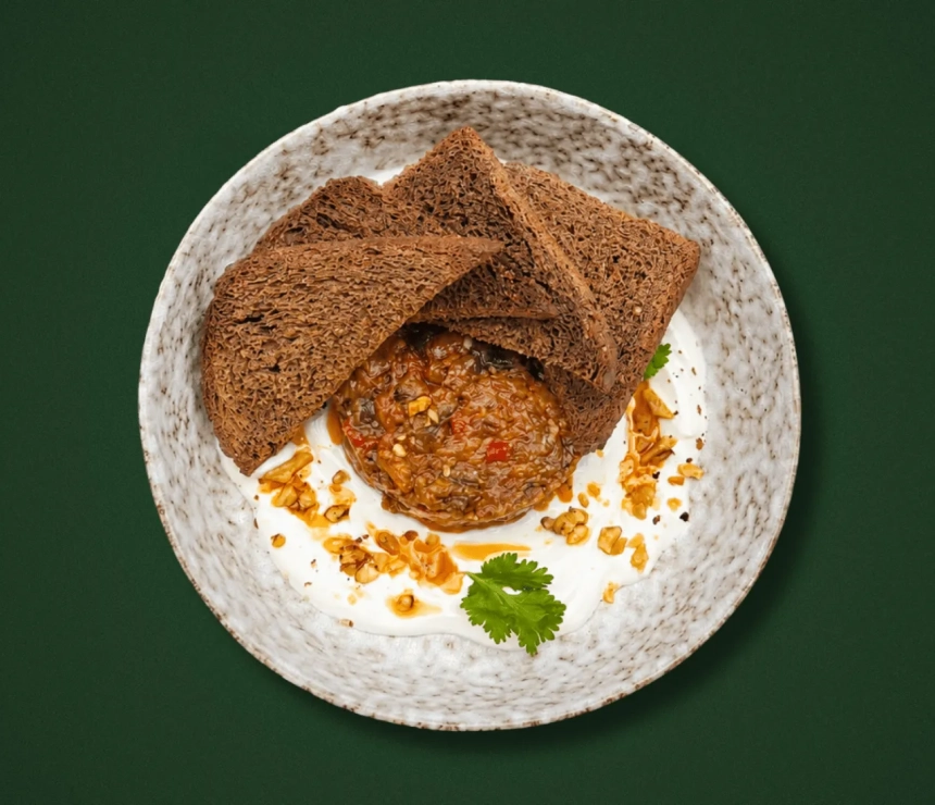 Eggplant caviar with labneh